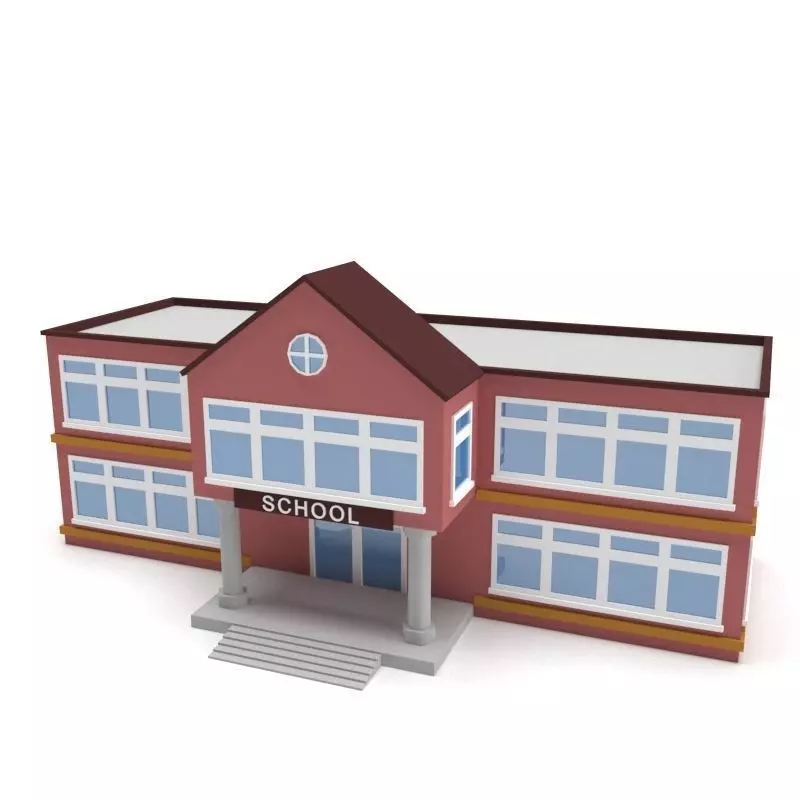 3D model 3D Low Poly School Building VR / AR / low-poly | CGTrader