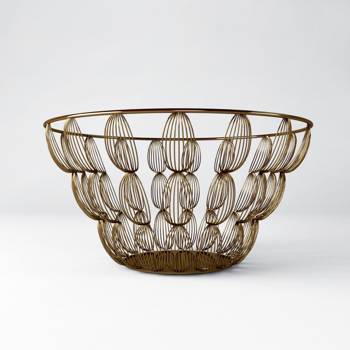 Metal Scallop Shells Low Bowl and Tall Bowl 3D model_1
