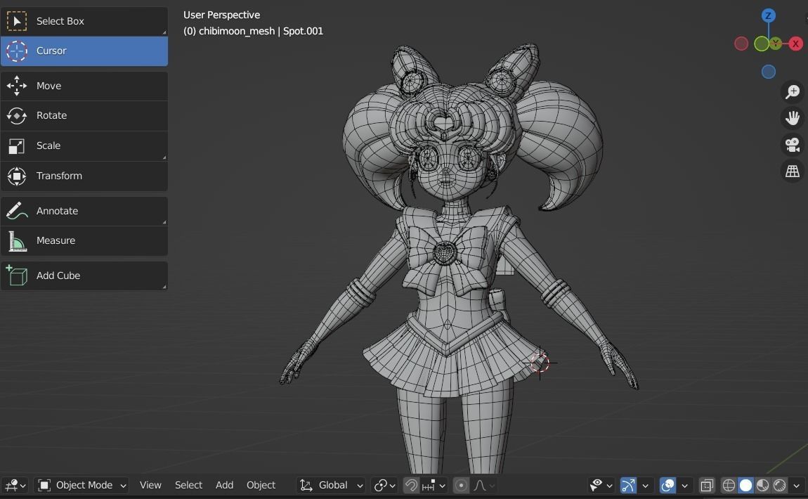 Sailor Chibimoon 3D model_7