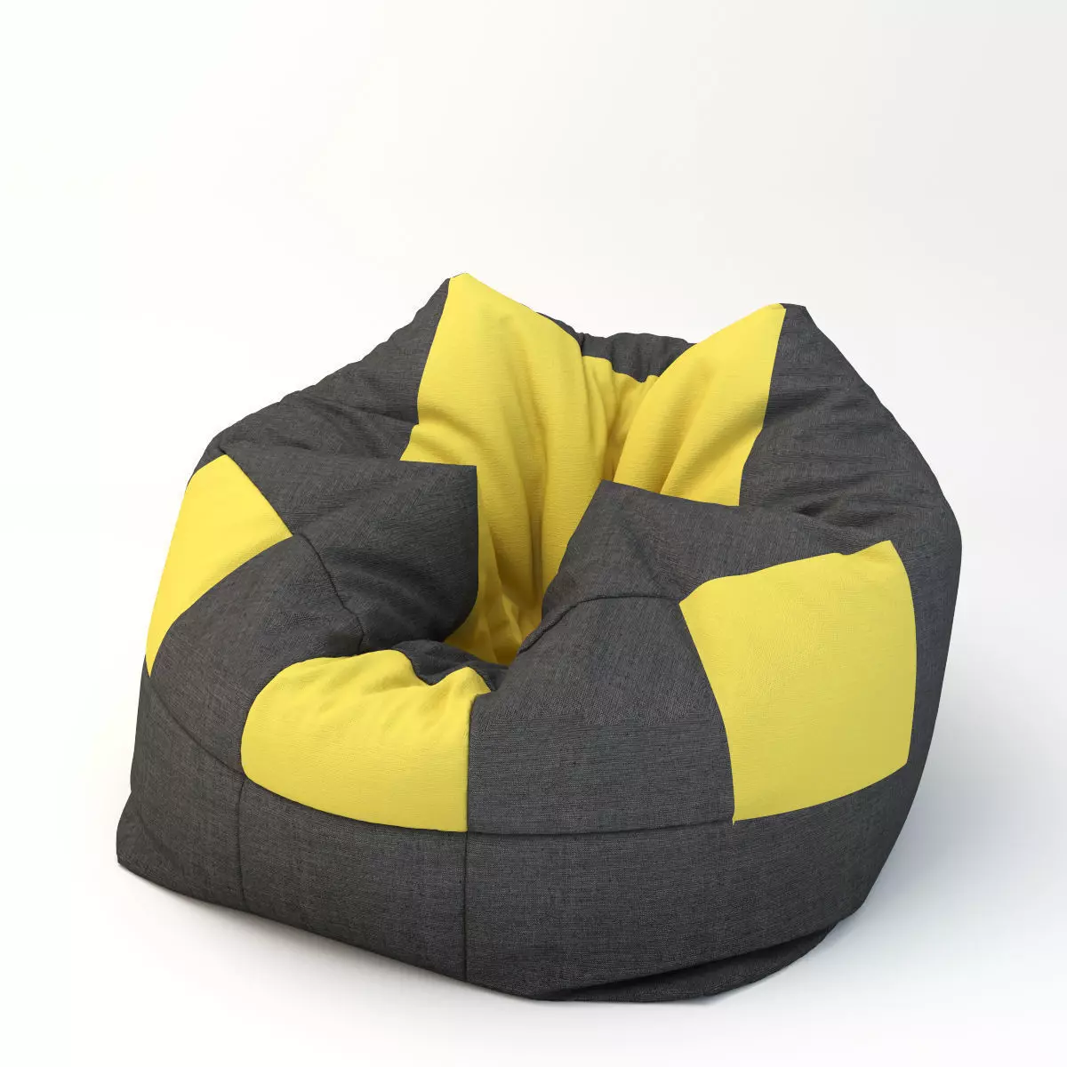 Pouf yellow square 3D model_0