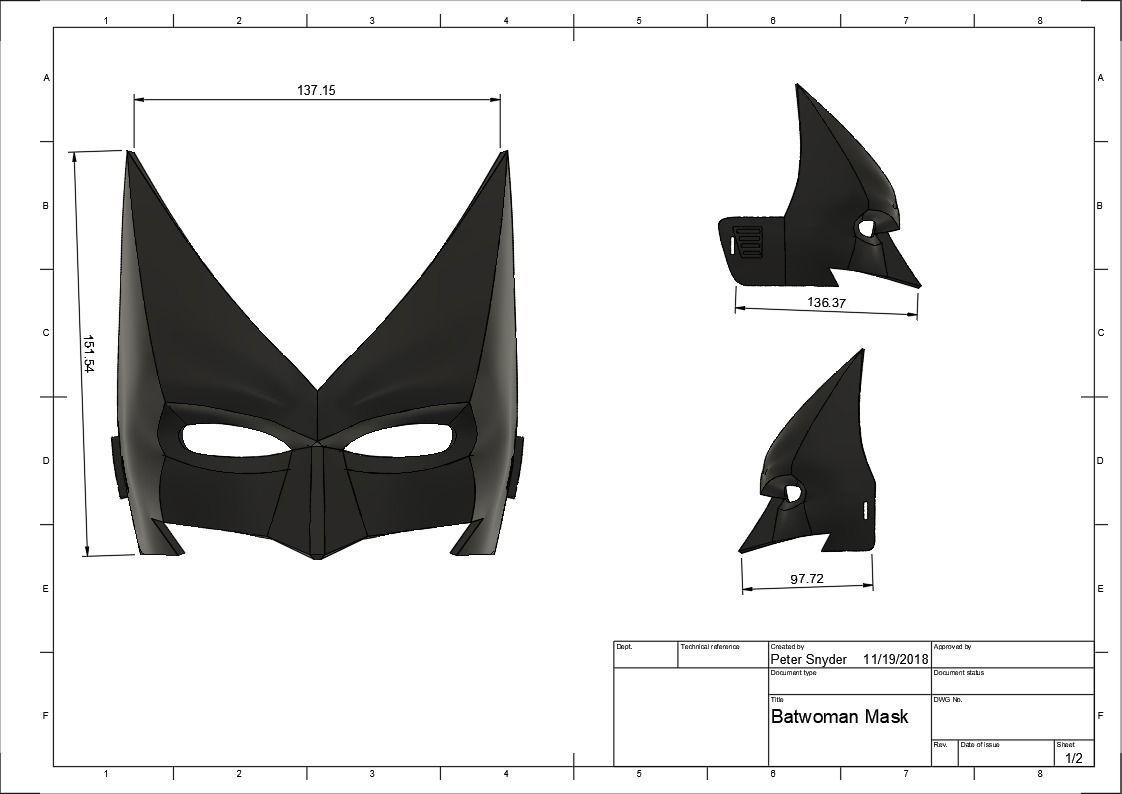 Batwoman Mask 3D print model_5