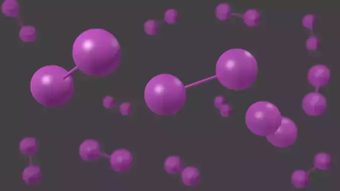 Iodine Molecule - Model 3D model