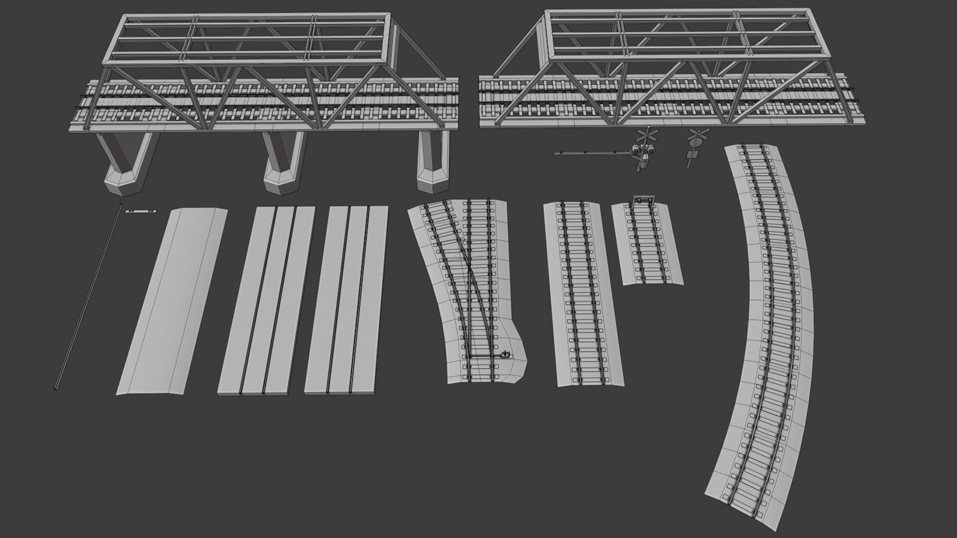 Railroad Pack Low-poly 3D model_11