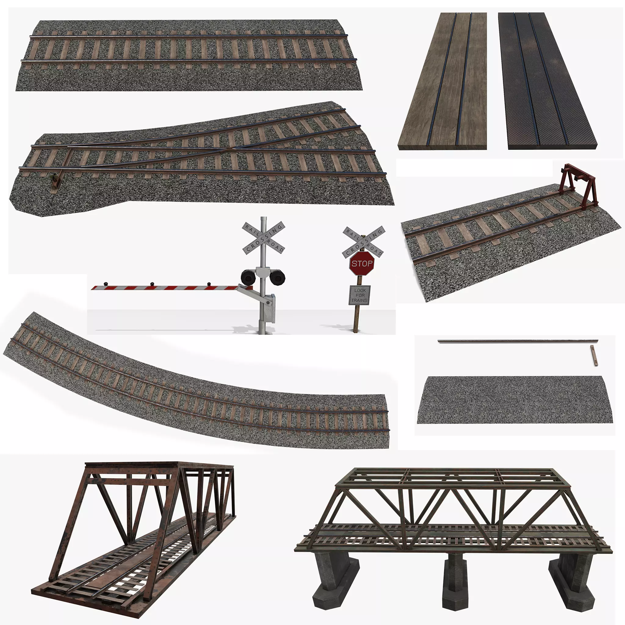 Railroad Pack Low-poly 3D model_0