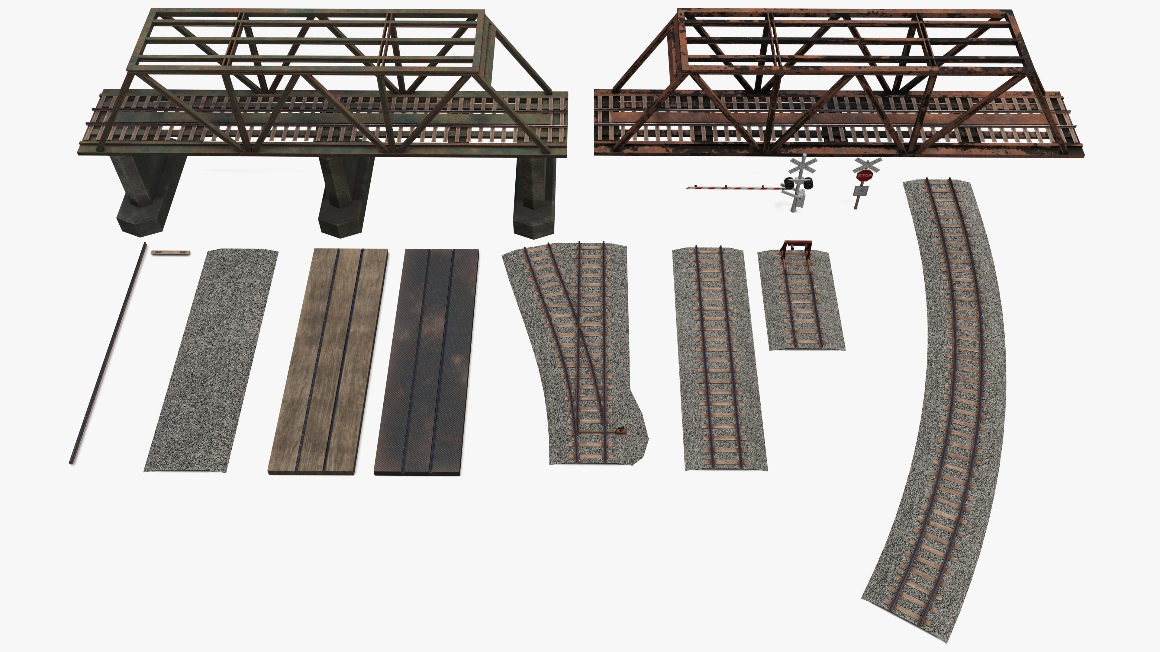 Railroad Pack Low-poly 3D model_1