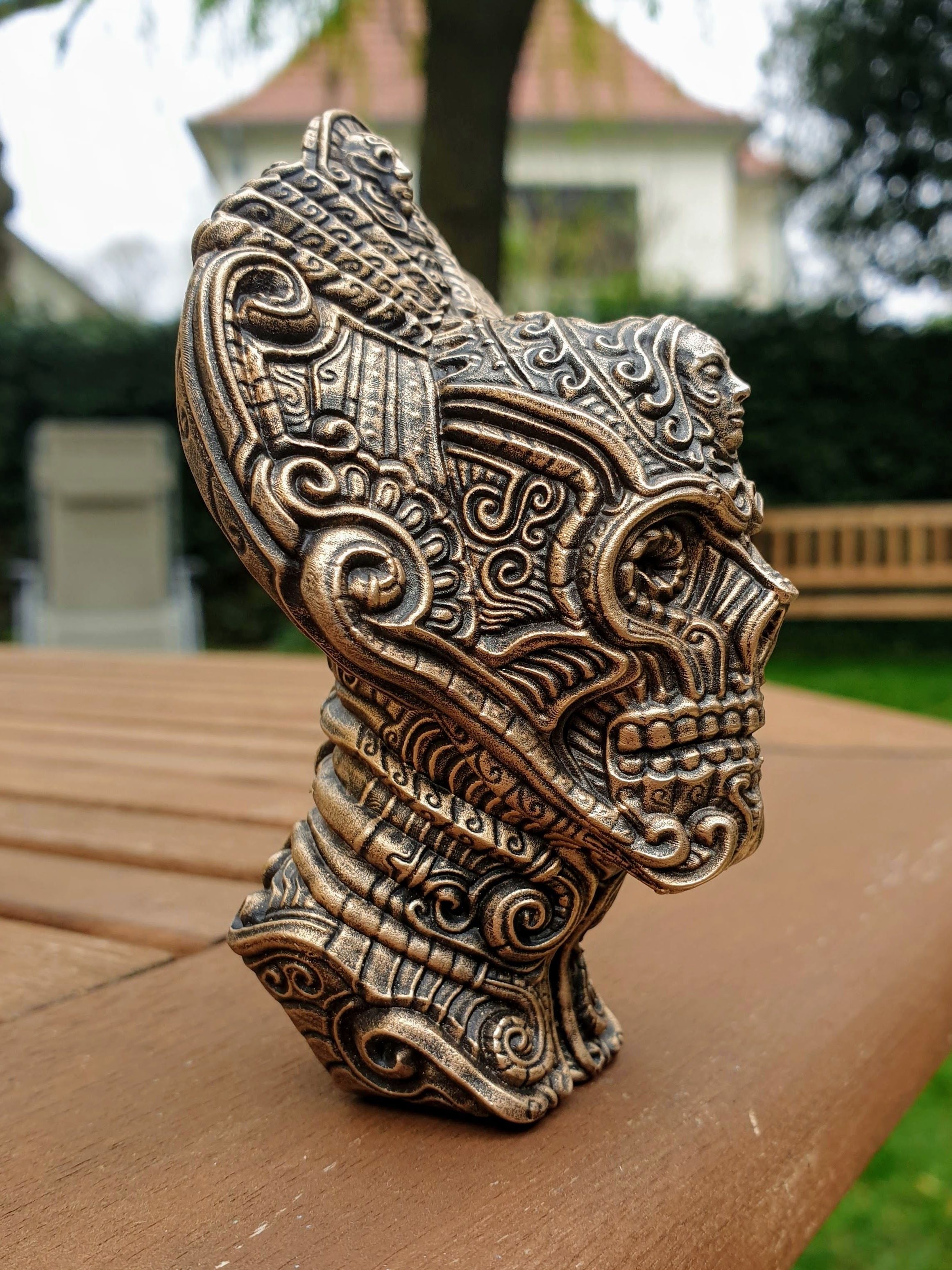 The Ancient silver skull 3D print model_1
