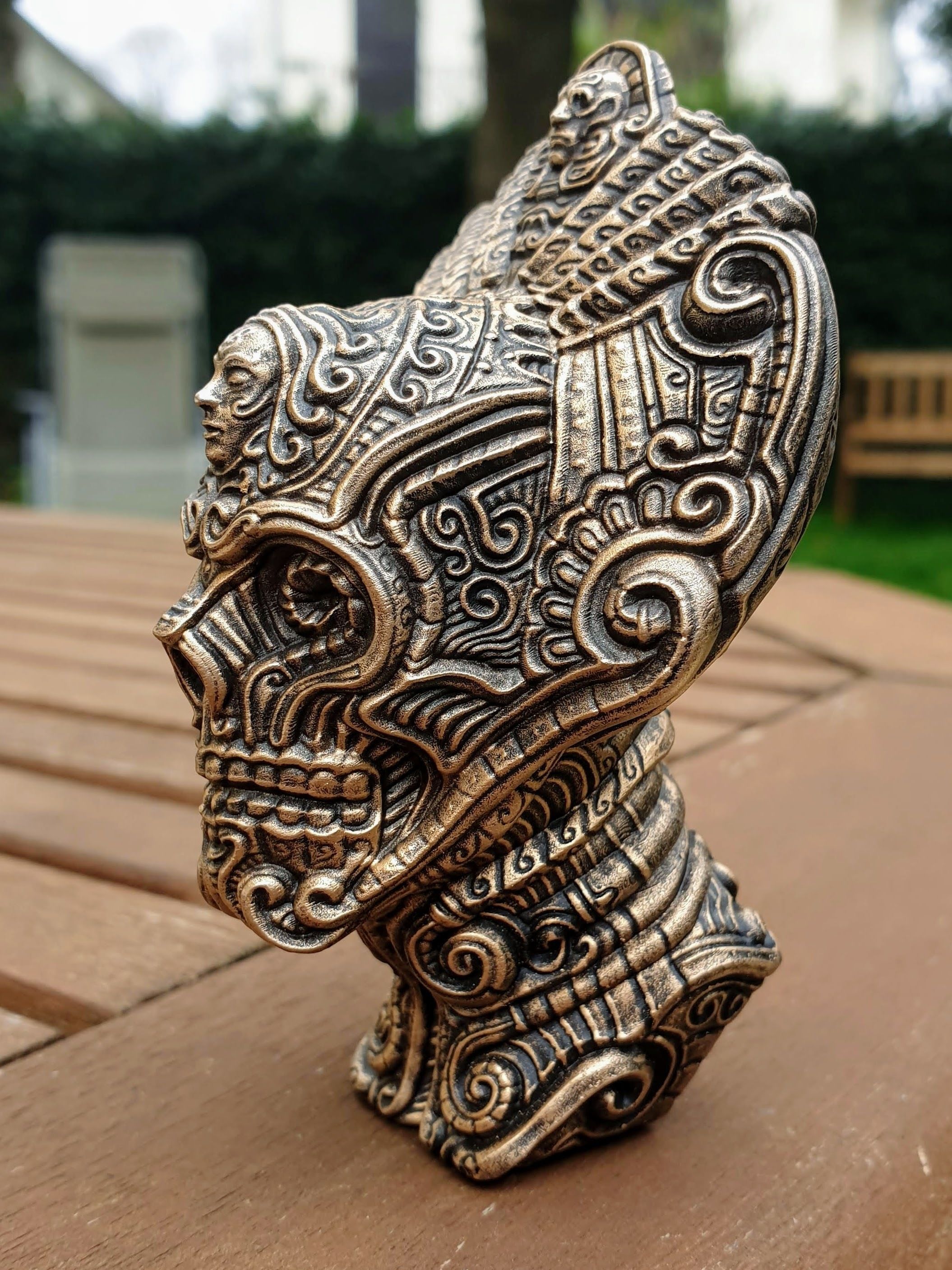 The Ancient silver skull 3D print model_2