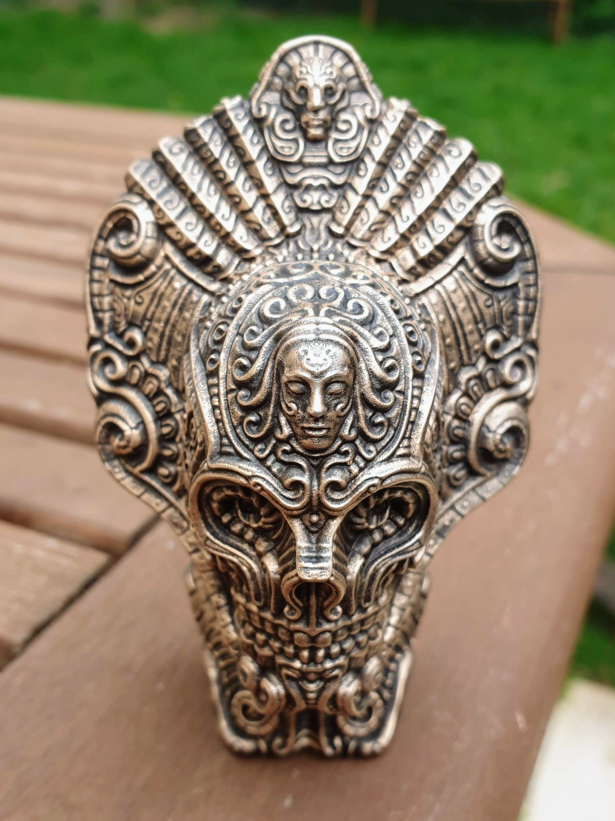 The Ancient silver skull 3D print model_3