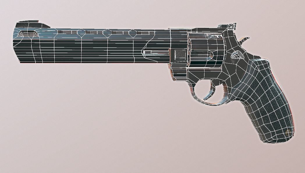 Raging Bull 454 Casull - Game Ready - Revolver Low-poly 3D model_7