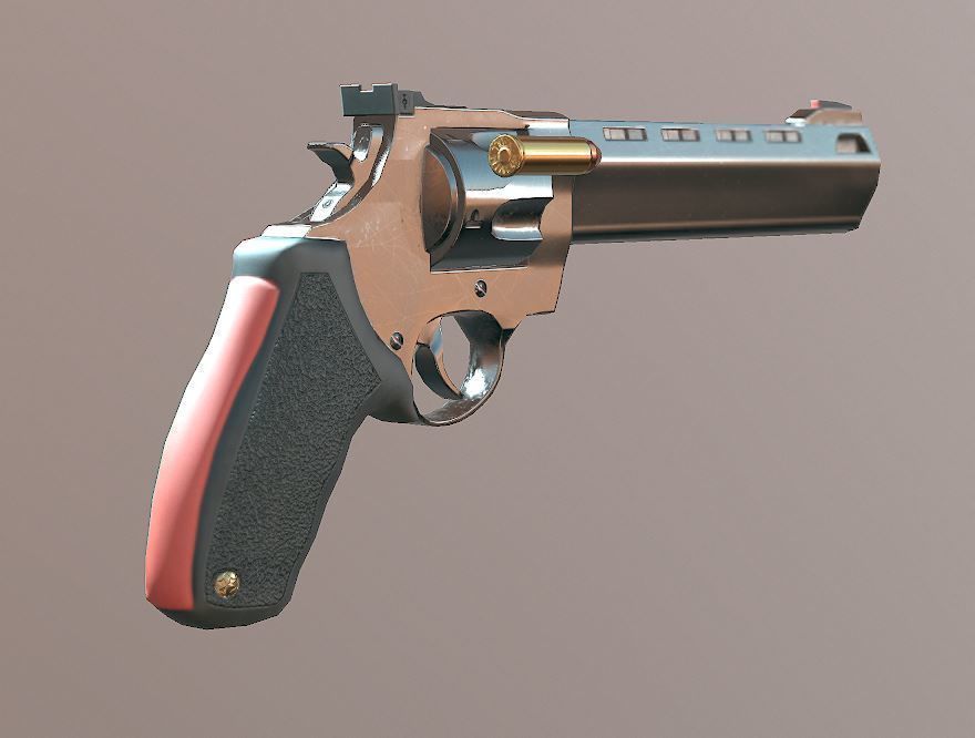 Raging Bull 454 Casull - Game Ready - Revolver Low-poly 3D model_5