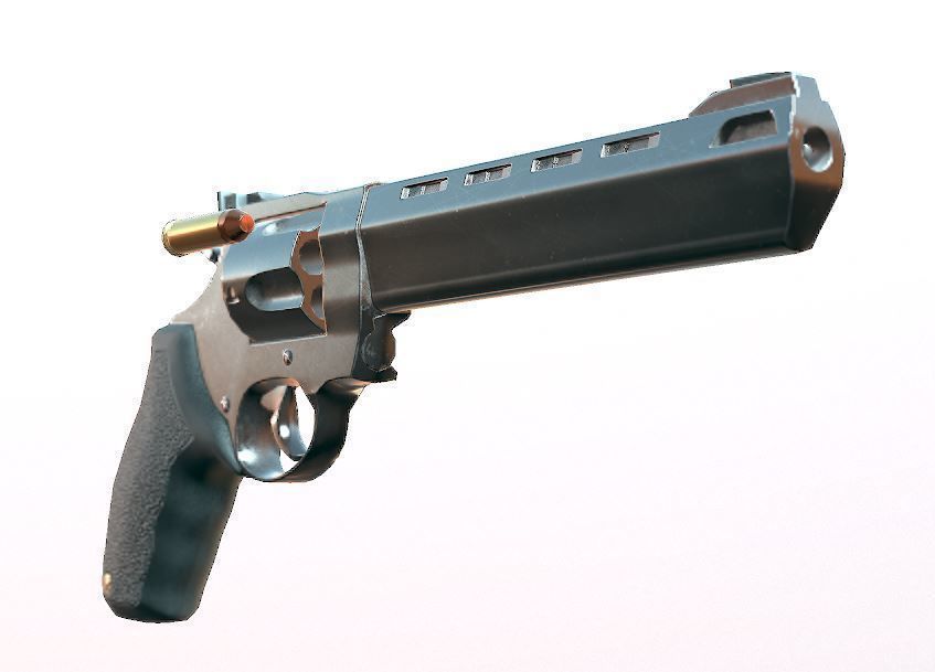 Raging Bull 454 Casull - Game Ready - Revolver Low-poly 3D model_3