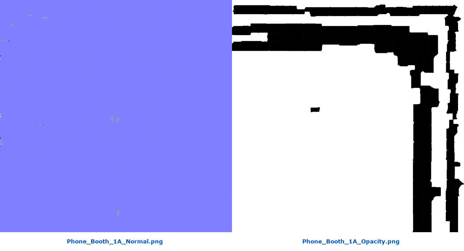 Phone Booth 1A Low-poly 3D model_11