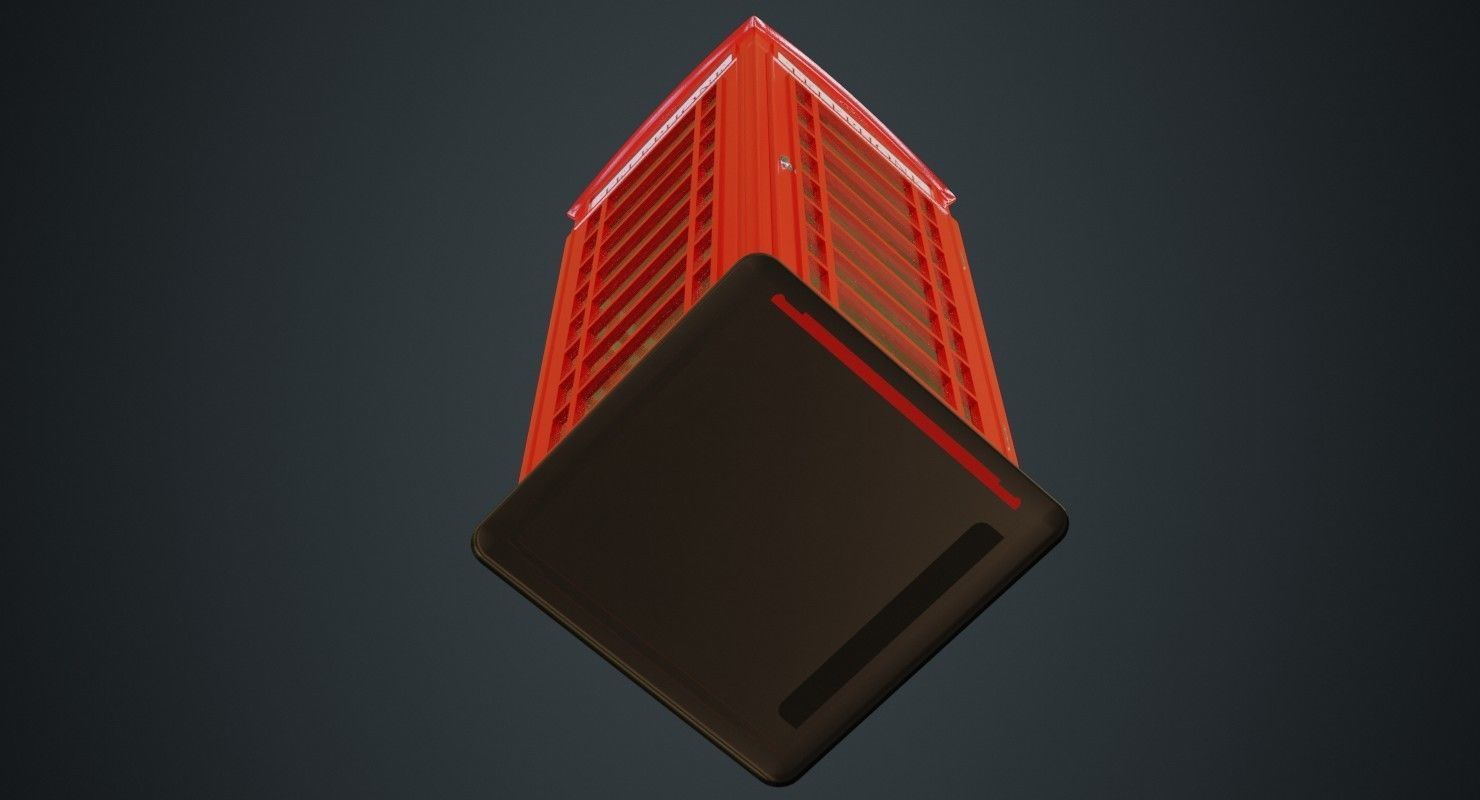 Phone Booth 1A Low-poly 3D model_4