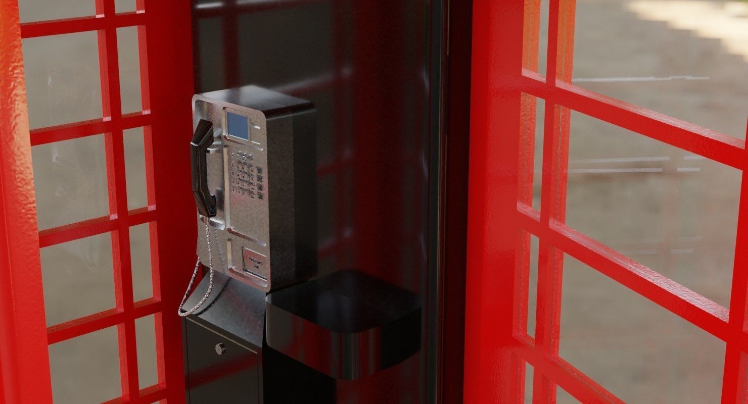 Phone Booth 1A Low-poly 3D model_6