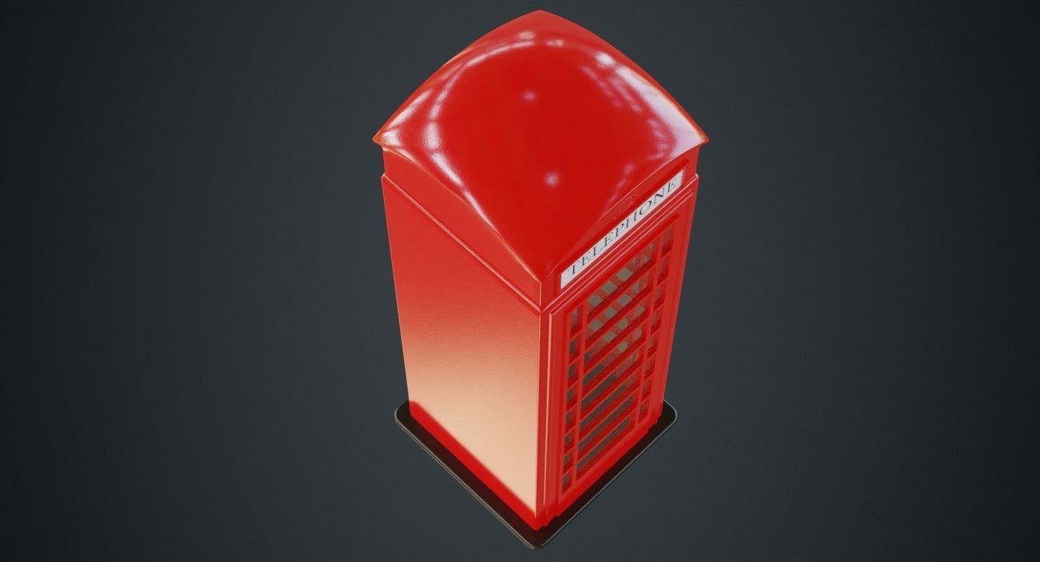 Phone Booth 1A Low-poly 3D model_2