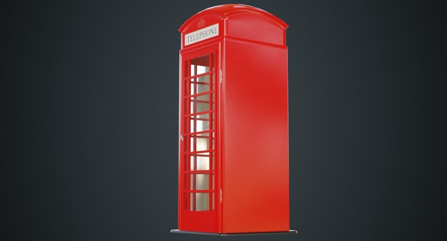 Phone Booth 1A Low-poly 3D model_3