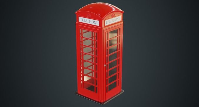 Phone Booth 1A Low-poly 3D model