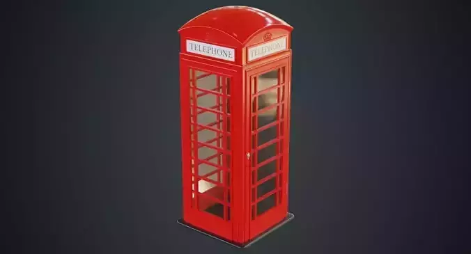 Phone Booth 1A Low-poly 3D model