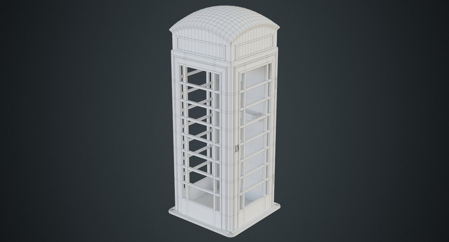 Phone Booth 1A Low-poly 3D model_7