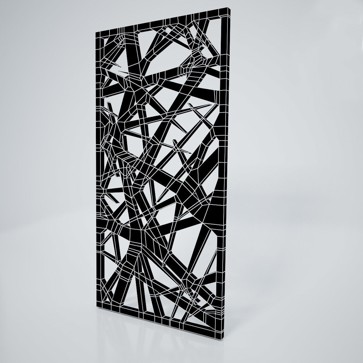 Low-poly CNC panel Lines sharp lattice Low-poly 3D model_1