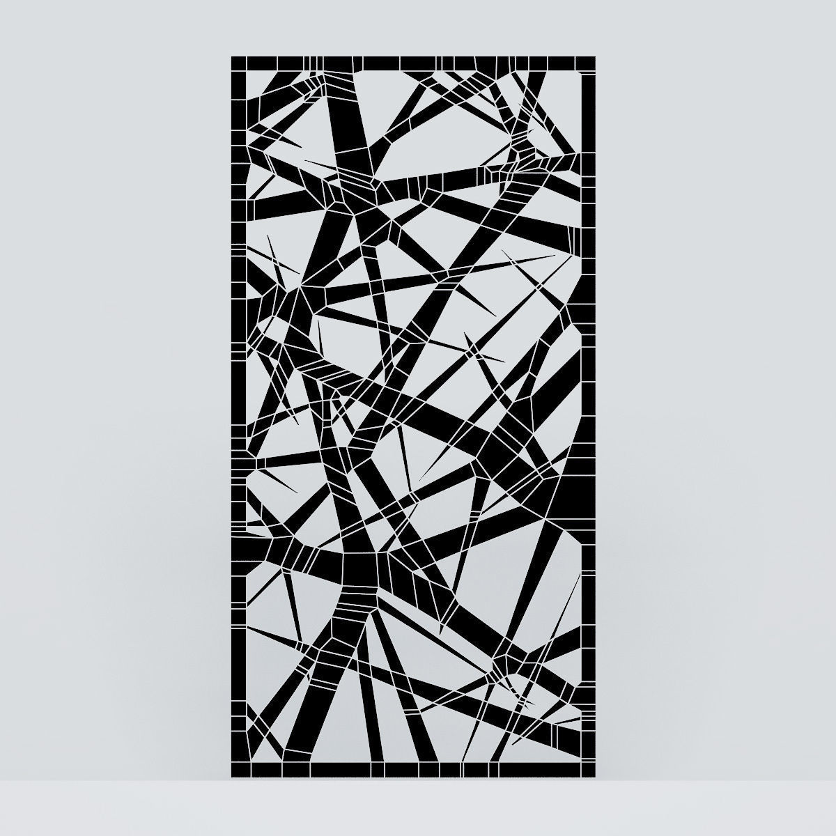 Low-poly CNC panel Lines sharp lattice Low-poly 3D model_3