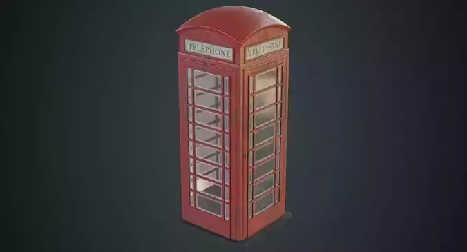 Phone Booth 1B Low-poly 3D model