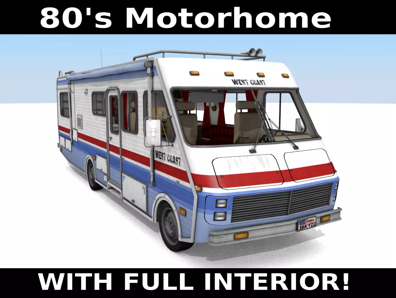 80s Motorhome Low-poly 3D model_0