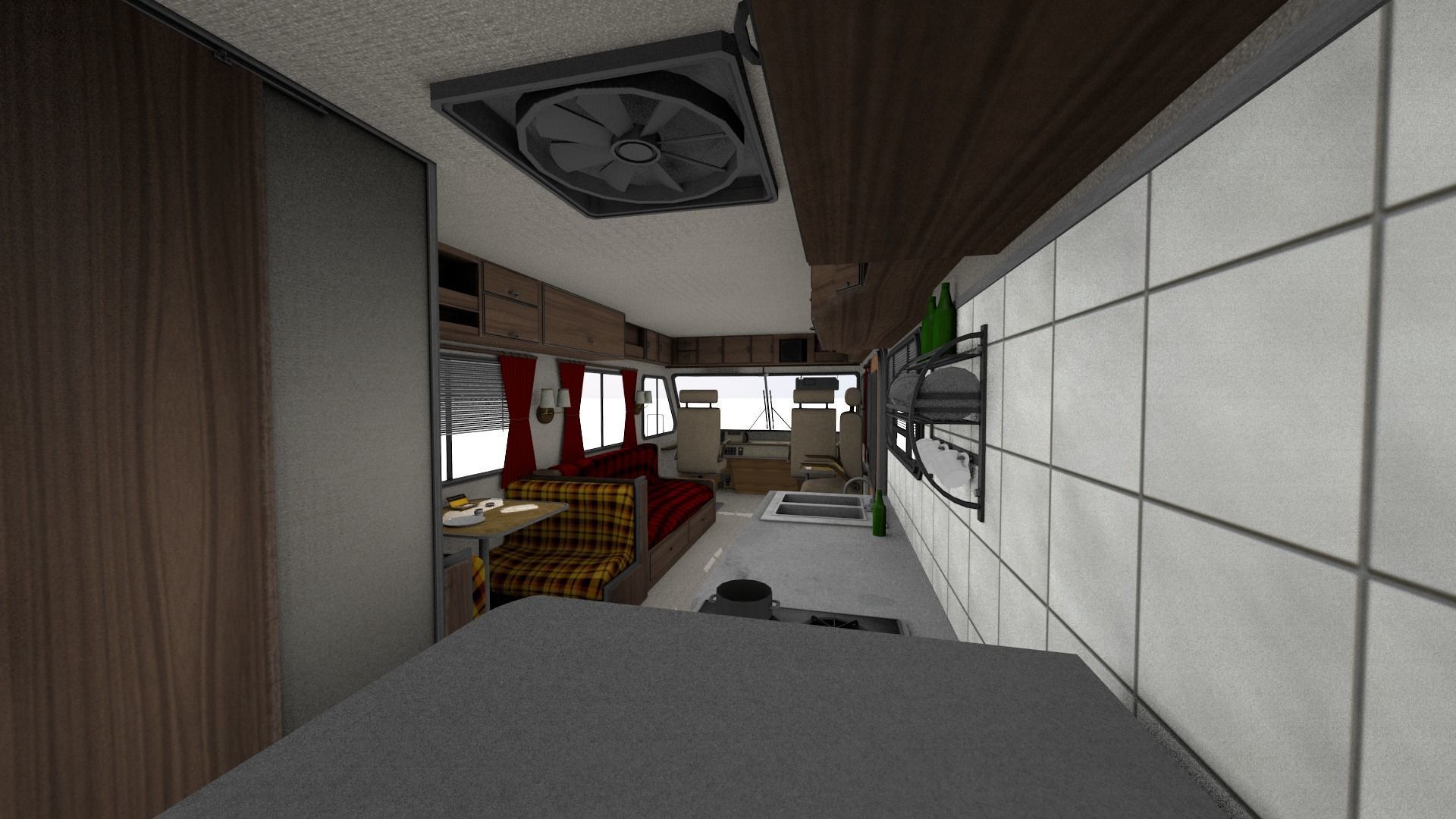 80s Motorhome Low-poly 3D model_19