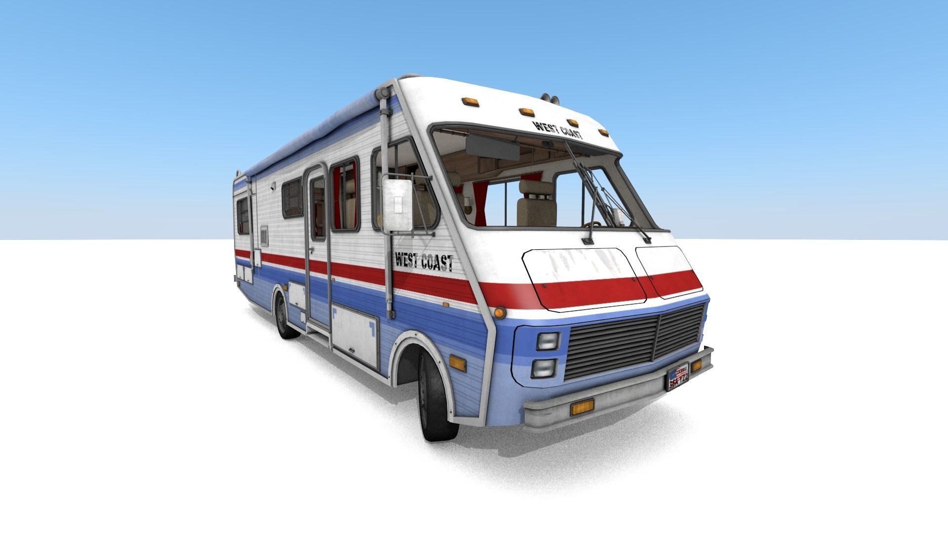 80s Motorhome Low-poly 3D model_21
