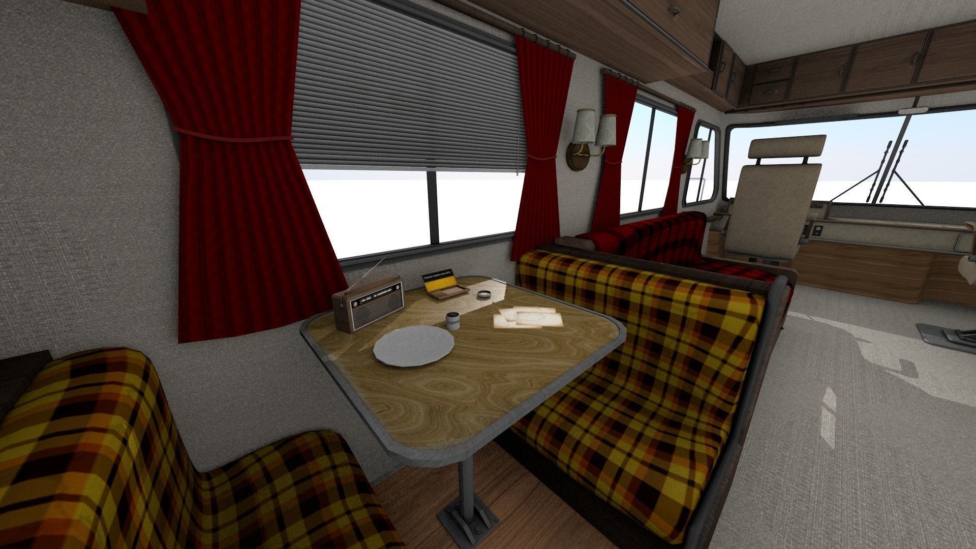 80s Motorhome Low-poly 3D model_14