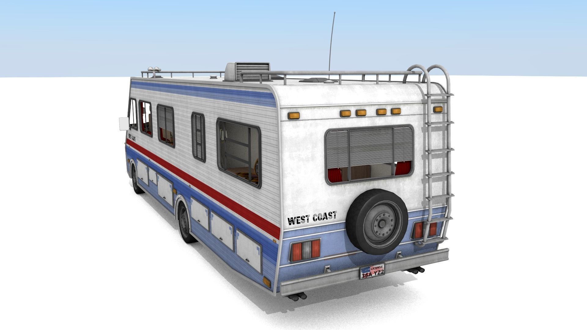 80s Motorhome Low-poly 3D model_4