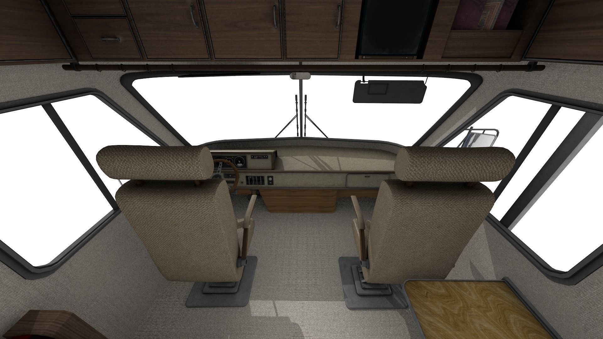 80s Motorhome Low-poly 3D model_10