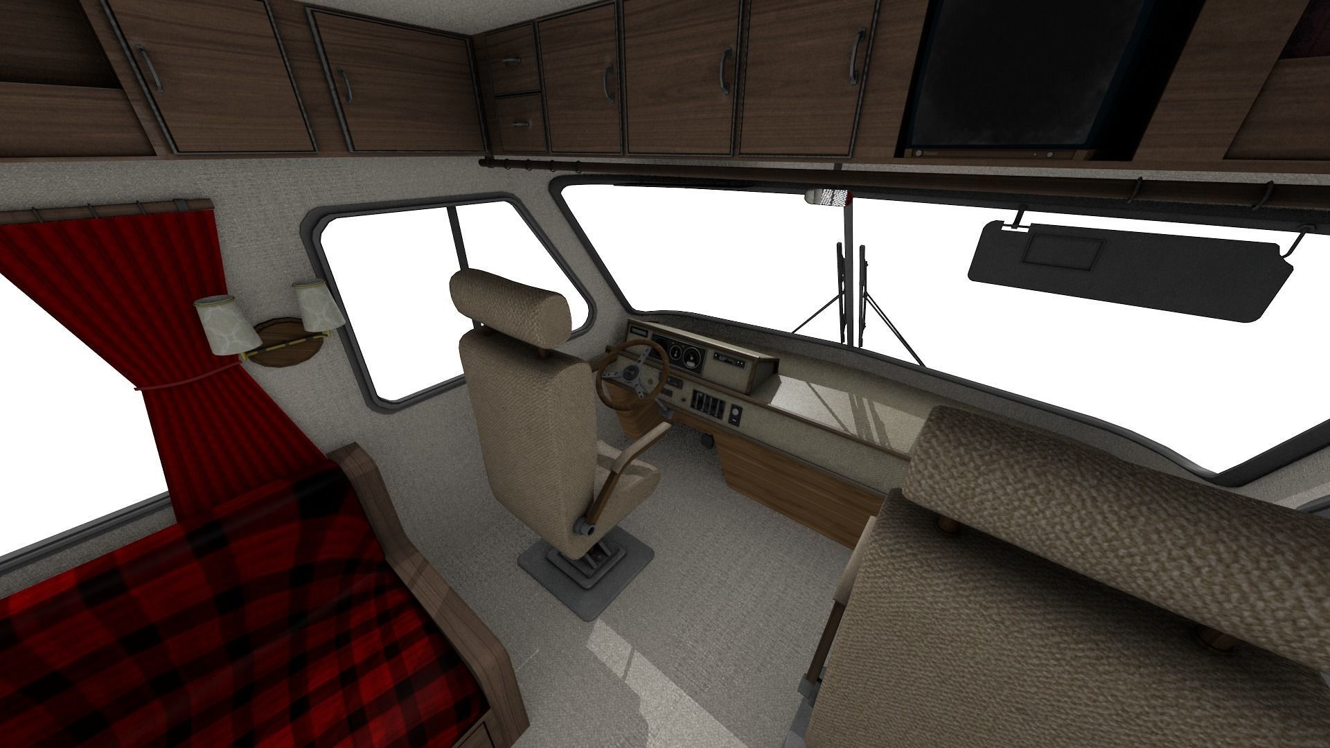80s Motorhome Low-poly 3D model_11