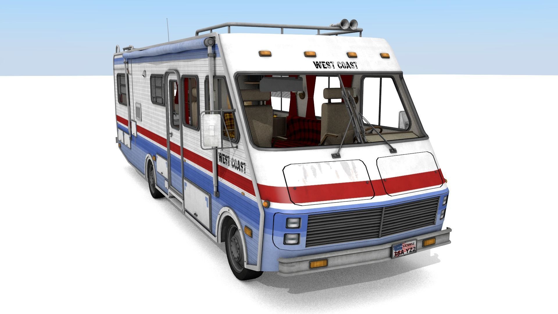 80s Motorhome Low-poly 3D model_1