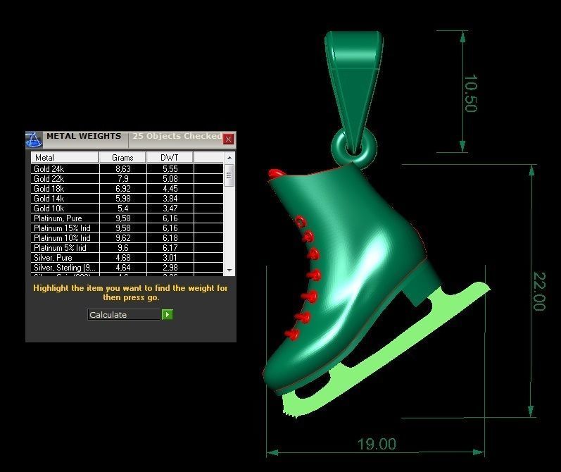 pendant skates   3D print model_6
