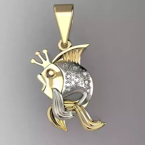  pendant goldfish with gems
