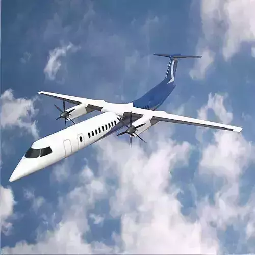 Bombardier q400 airplane Low-poly 3D model