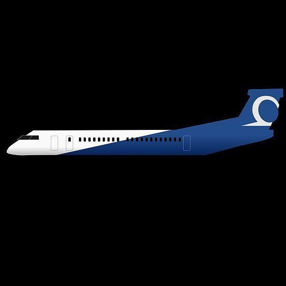 Bombardier q400 airplane Low-poly 3D model_11