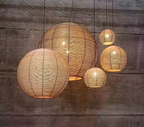 Rattan Lamp 3D model