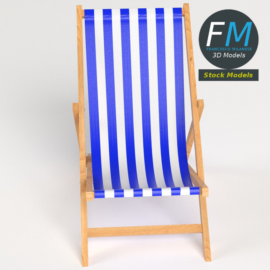 Beach chair 3D model_2