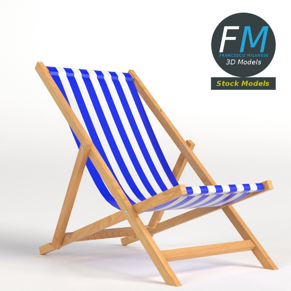 Beach chair 3D model_3