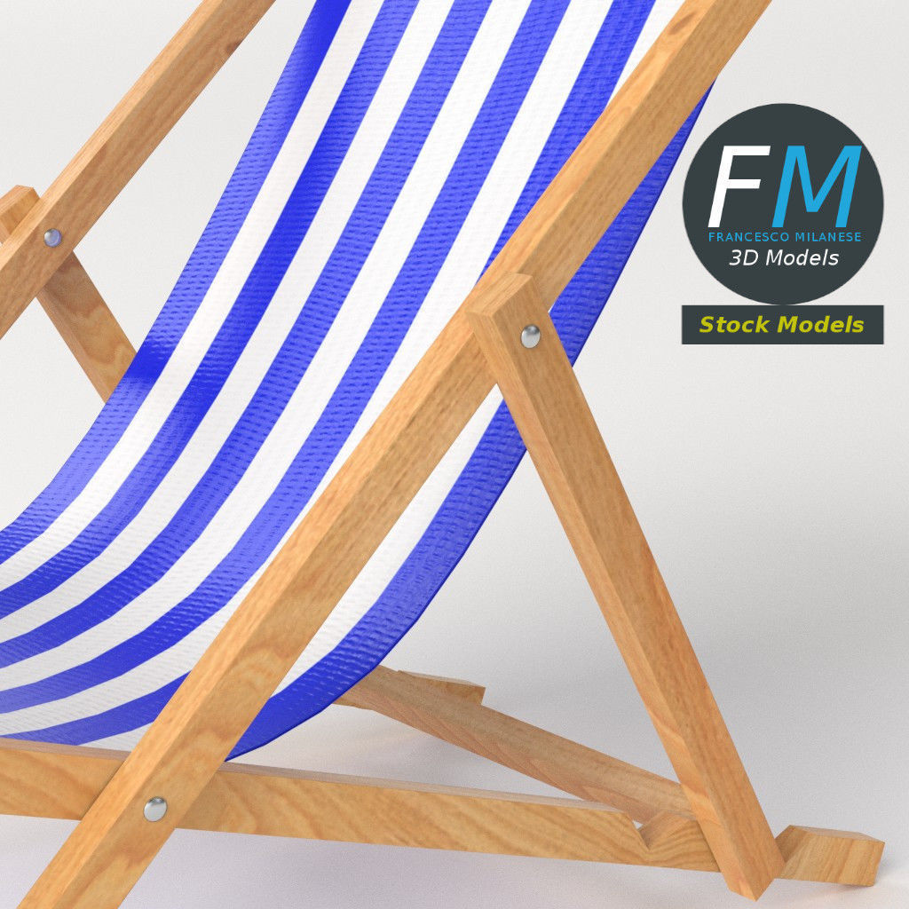 Beach chair 3D model_5