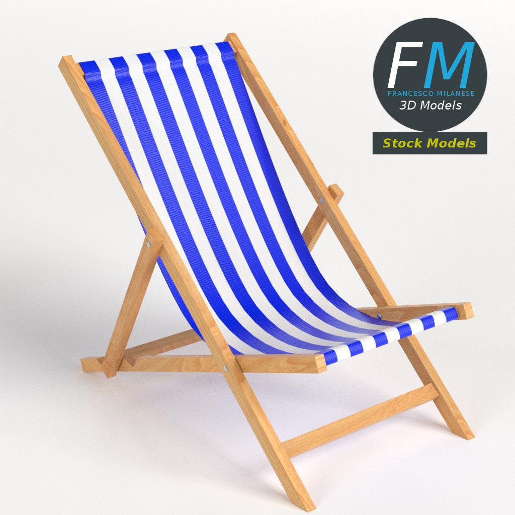 Beach chair 3D model_0