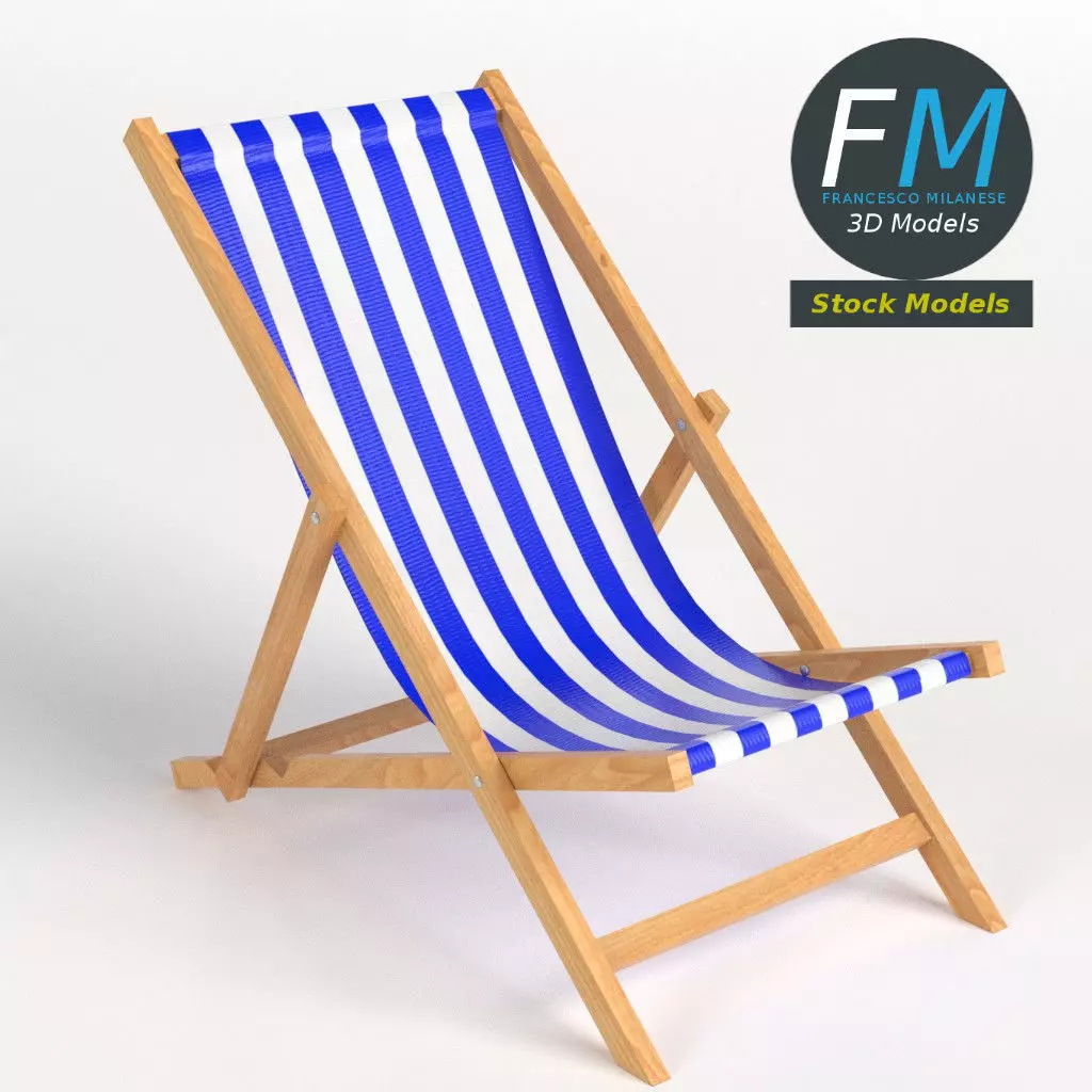 Beach chair 3D model_0