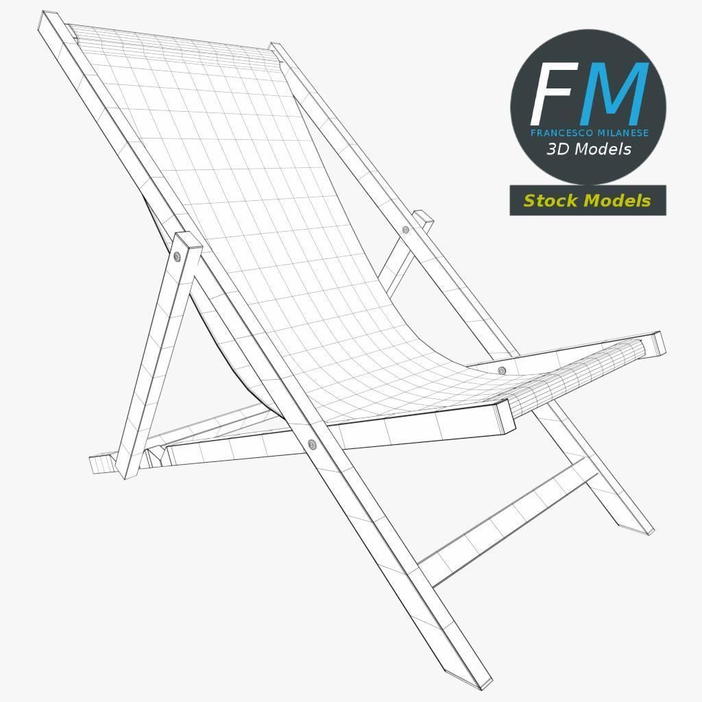 Beach chair 3D model_7