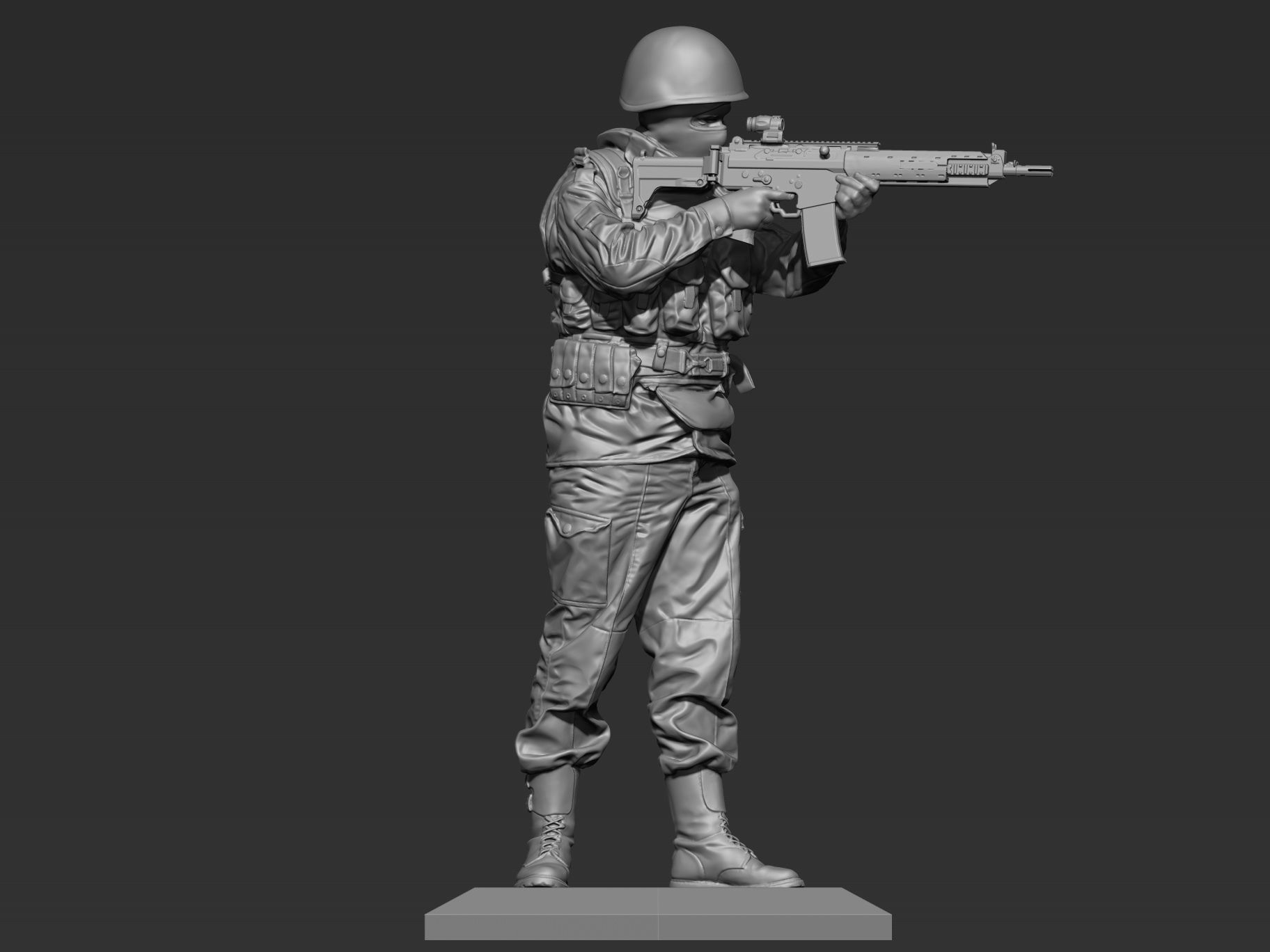 Modern soldier  52mm 120mm 3D print model_10
