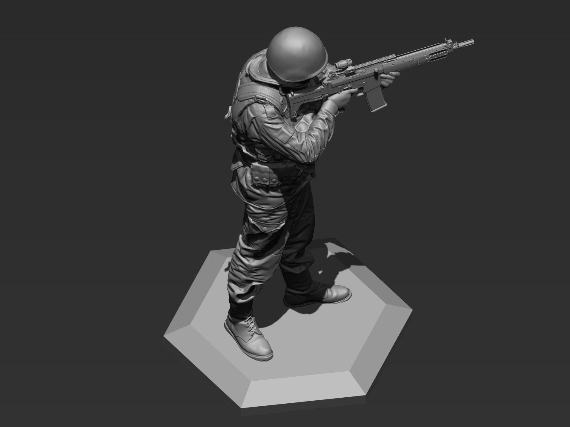 Modern soldier  52mm 120mm 3D print model_15