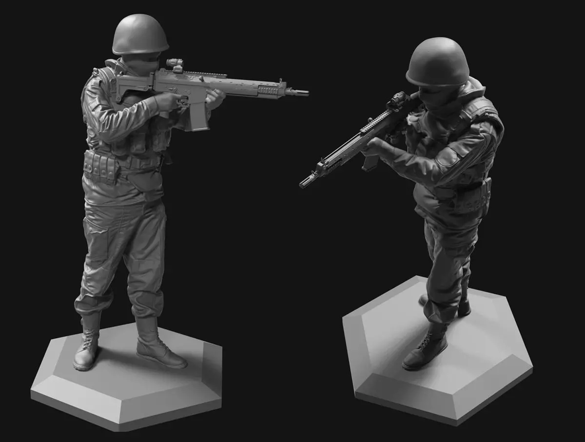 Modern soldier  52mm 120mm 3D print model_0