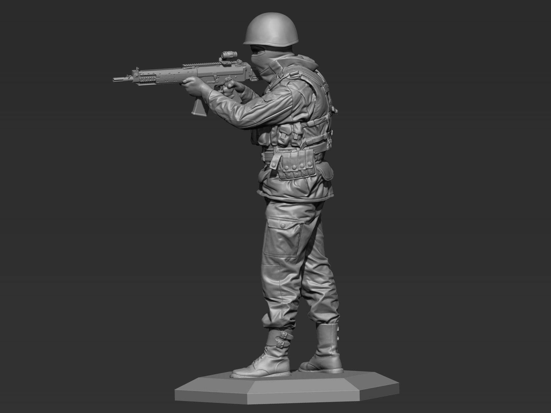 Modern soldier  52mm 120mm 3D print model_12