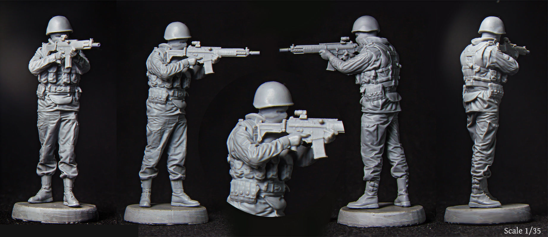 Modern soldier  52mm 120mm 3D print model_1